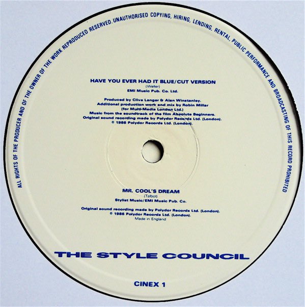 The labels from the 7” and 12” and a nod to the book of the same name - Mr Cool’s Dream - “Cool” was a character in the book and movie. Now you know.  #TheStyleCouncil