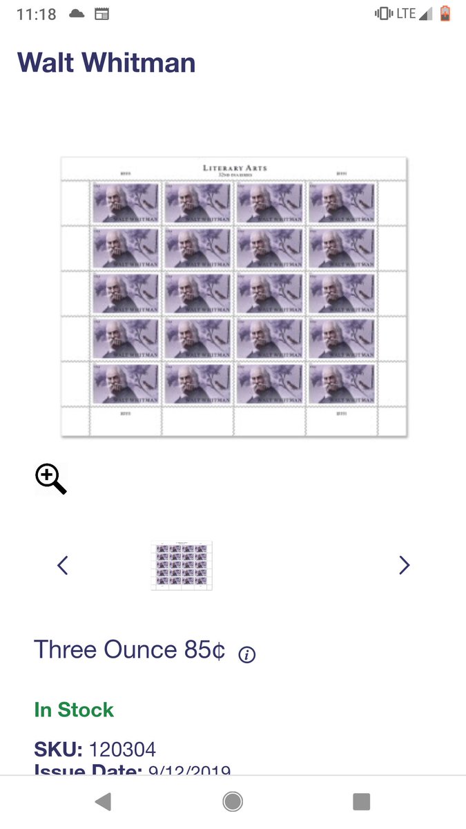 You can even get Walt Whitman. We are celebrating queer poets on stamps and that is rad!