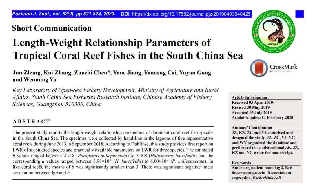 China is illegally fishing and conducting research in the West Philippine Sea and this is evident in this recent publication. This is illegal under international and Philippine fisheries laws. They don't even have permits from BFAR!  #AtinAngPinasLink:  http://researcherslinks.com/current-issues/Length-Weight-Relationship-Parameters-Sea/20/3/2712/html