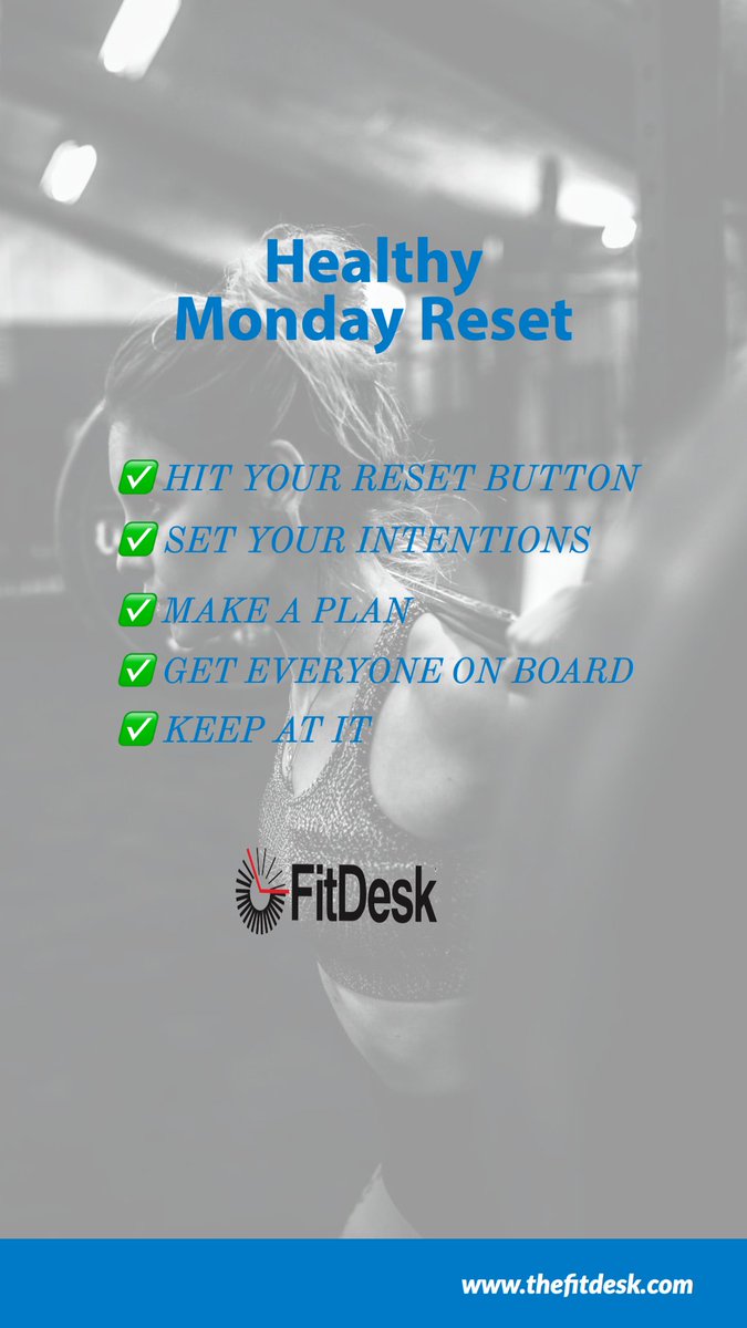 thefitdesk's tweet photo. Reboot your Monday with these 5 great tips and start your week off with a bang. #mondaythoughts #mondaymotivation #health #wellnessjourney #wellness #easterworkout #workfromhome #corporatewellness #fitdesk #quarantinelife #MondayMood https://t.co/NUcciGaxrA