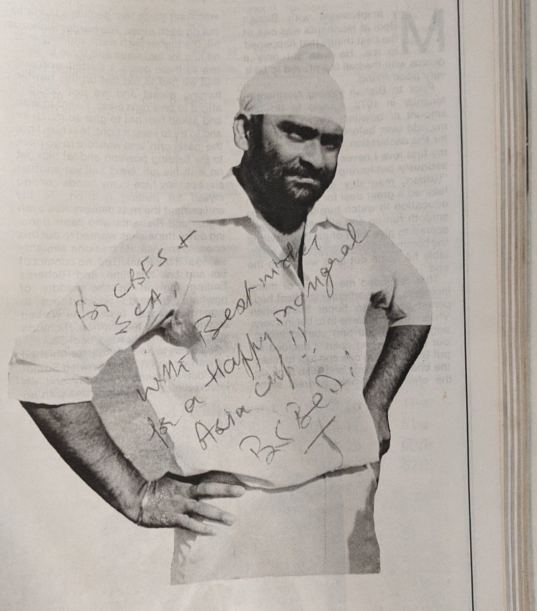 But the thing that caught my eye and what makes this issue truly memorable are the articles by Sir Don Bradman, Vijay Merchant and Mushtaq Mohammad on  @BishanBedi  @NorthStandGang  @vijaylokapally  @jaigalagali