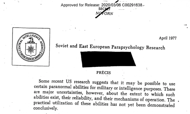 NEW: It took four years but I just got some newly declassified CIA reports studying the Soviet Union's use of "black magic", telepathic mind control and "psychotronic generators" – devices they said turned people into psychics and let them move objects with their minds.  #FOIA