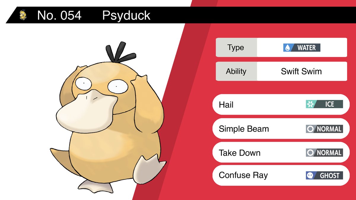 Random Pokemon Bot Psyduck Ability Swift Swim Moves Hail Simple Beam Take Down Confuse Ray Pokemon Psyduck