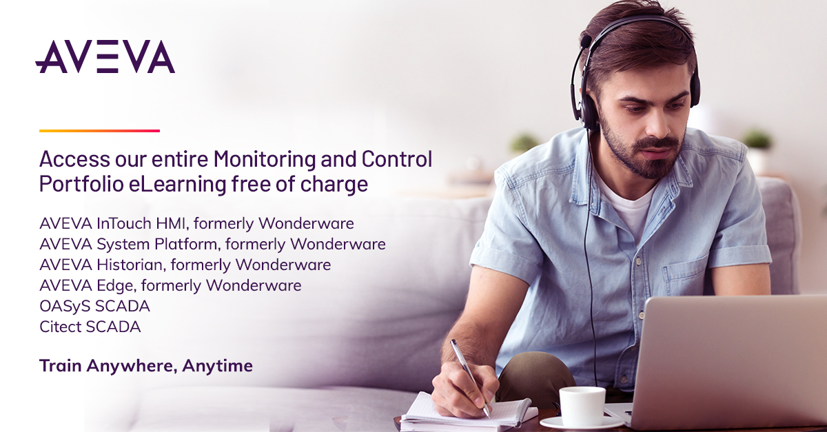 AVEVAGroup's tweet photo. We are committed to helping you navigate these uncertain times to function efficiently, safely & reliably. Take advantage of our #MonitorandControl eLearning curriculum free of charge anytime, anywhere. https://t.co/MiOnvBsfEY #HMI #SCADA #industrialautomation https://t.co/fAuYKLTyyY