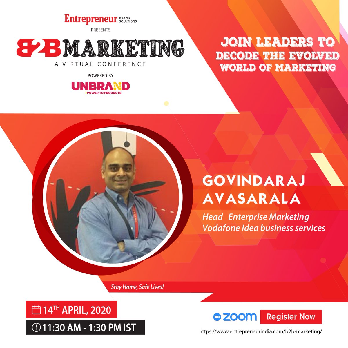 EntrepreneurAPJ's tweet photo. Join us LIVE with Mr. @journeyman33, Head Enterprise Marketing @VodafoneIdeaBiz ,discussing how marketing strategies evolve in these uncertain times of COVID 19

Be a part of this by registering at : : https://t.co/iRGBqItb4z

#marketing #b2bmarketing #covid19 #business #webinar https://t.co/IaEWlzqb5F