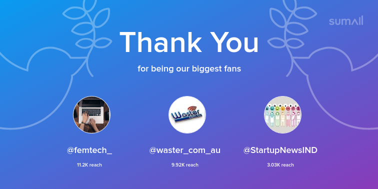 AmerdianUS's tweet photo. Our biggest fans this week: femtech_, waster_com_au, StartupNewsIND. Thank you! via https://t.co/aF1RXDx1Q2 https://t.co/EqSrl7WO7i