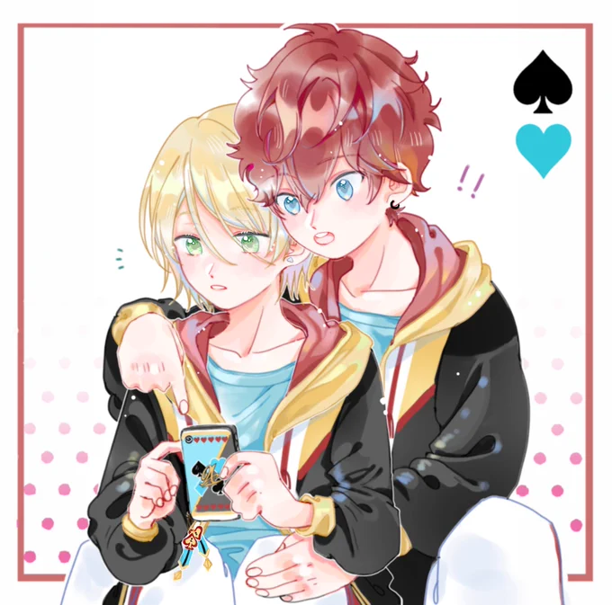 #あんスタ  ひいあい

「あっ、藍良ととても似てる子がいる。」

「うん、これたしかにおれ子供の時の写真だけど。」

「そうか!だからこんなに可愛いの!」

「?!!何を言ってんだ、そういえば近すぎ 手放してってば」

たぶんこのような会話しているだろうww 