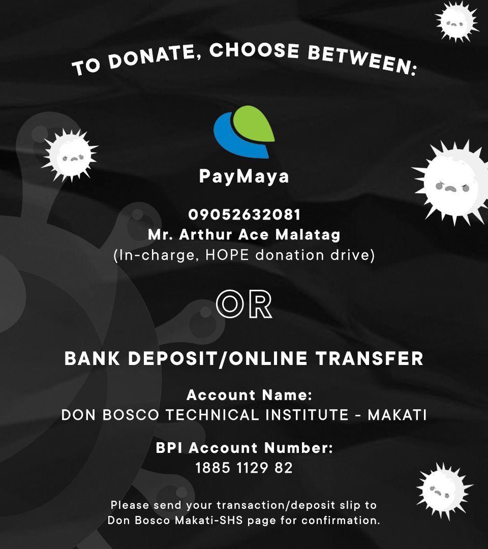 DBTISHS's tweet photo. "A generous person will prosper; whoever refreshes others will be refreshed." 

God bless you for helping the families of our "ates and kuyas" from our 34 Maintenance Staff and Security Guards.

Donations are still accepted until April 19, 2020.

#FightCOVID19andbetheHOPE https://t.co/8wt3nmaXvQ
