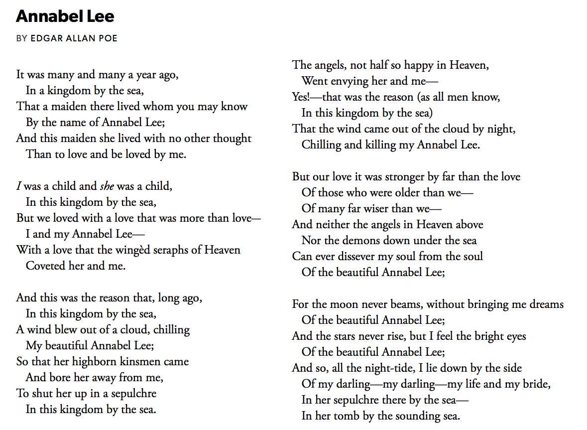 80 Annabel Lee by Edgar Allan Poe #PandemicPoems  https://soundcloud.com/user-115260978/80-annabel-lee-by-edgar-allan-poe