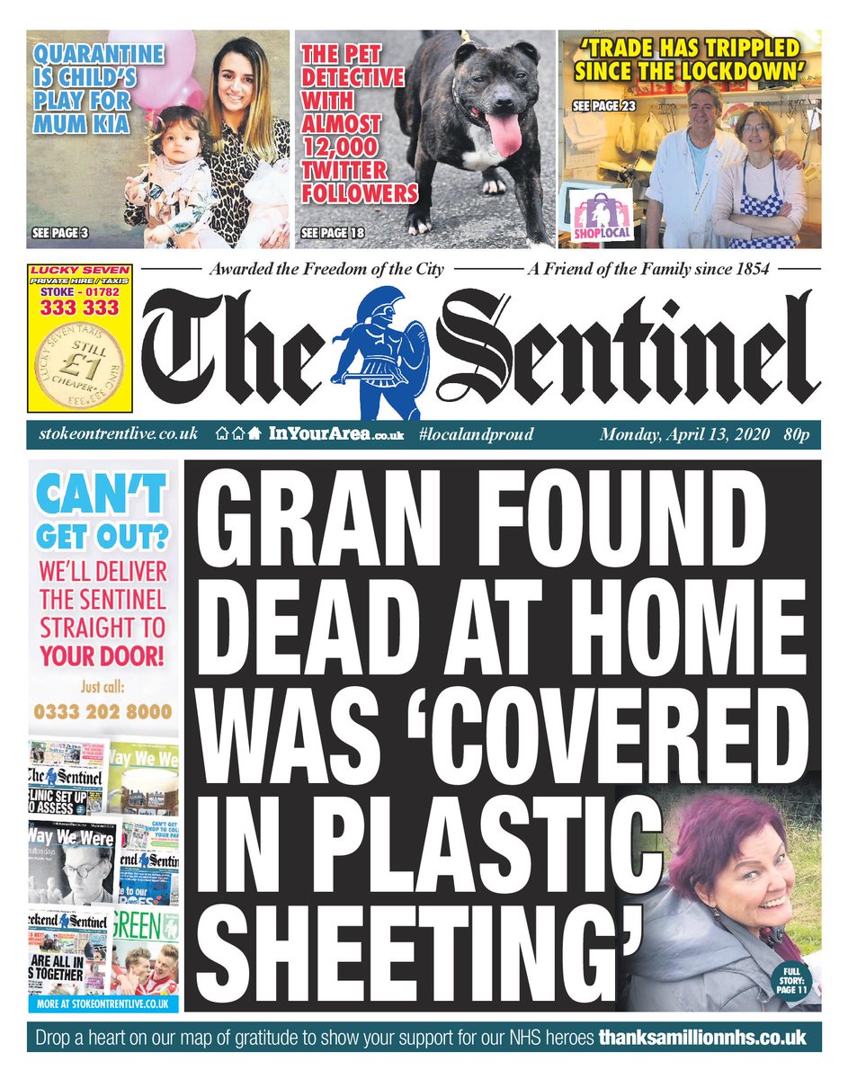 SteveBould5's tweet photo. You can arrange delivery of The Sentinel (and take up the 40 per cent discount offer) by calling 0333 202 8000 or visiting https://t.co/vpyR8oMoAZ and using discount code SPR20. We're with you every day. #localandproud https://t.co/tJ8vK0vP9W