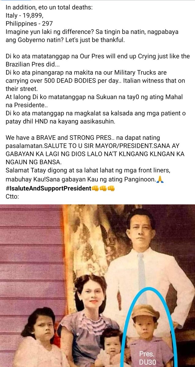 A thread. This is the REAL DEAL here. Pakibasa at pakiintindi ano pinagkaiba nating Pinas at gano pa tayo kaswerte versus other countries specially Italy. Panay kayo reklamo sa gobyerno pero di nyo nakikita efforts nila. Look at the brighter side hindi lang un pagkukulang.