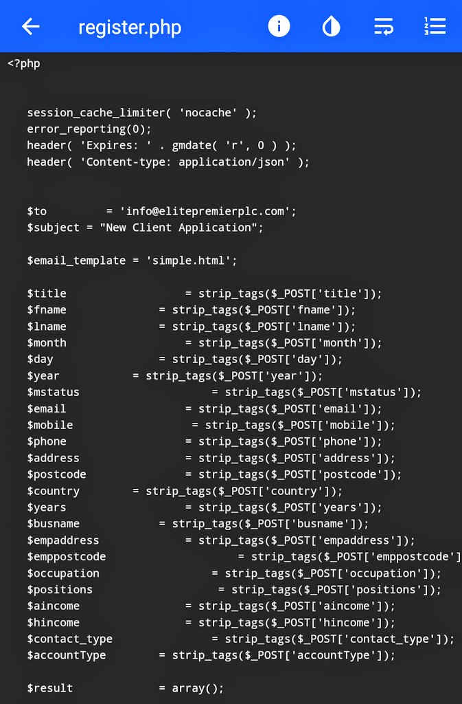 The main reason for the site is the lure victims into believing this is a real bank and the cyber actors instruct the victim to apply for a bank account by using the form. This is all part of building trust between them when, ultimately, they actor control the 'bank'