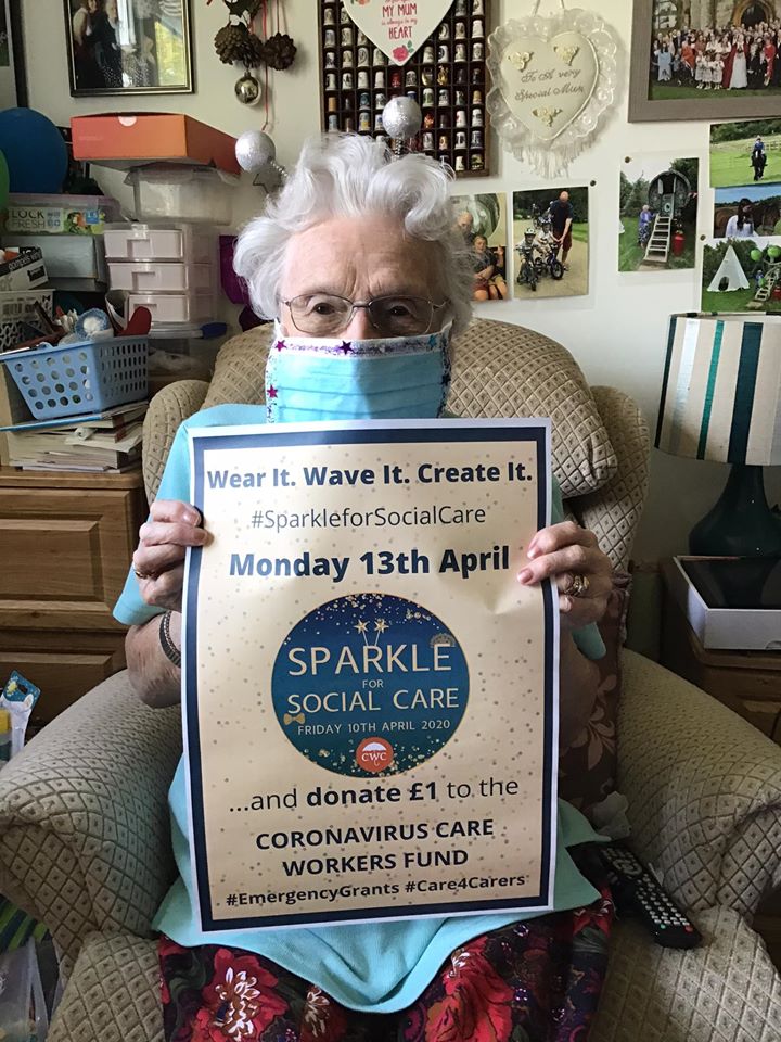 Our number one ambassador from Oak Lodge, encouraging you all to #SPARKLEforSocialCare this Bank Holiday Monday. justgiving.com/fundraising/sp…