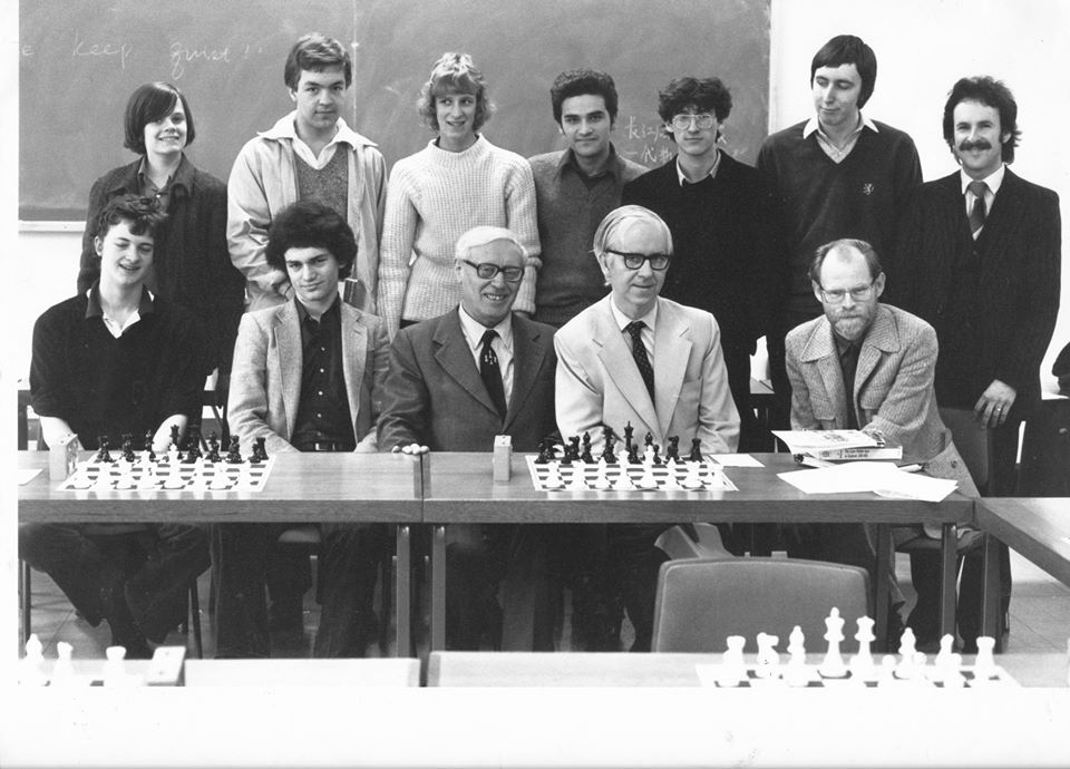 garylanechess's tweet photo. April 1981, 8 board simultaneous display against Mikhail Botvinnik in London. I am in the Guardian newspaper photo. Next to me are Alan Byron and Neil Dickensen #chess #MikhailBotvinnik #chesssimul https://t.co/WV437jtHWc