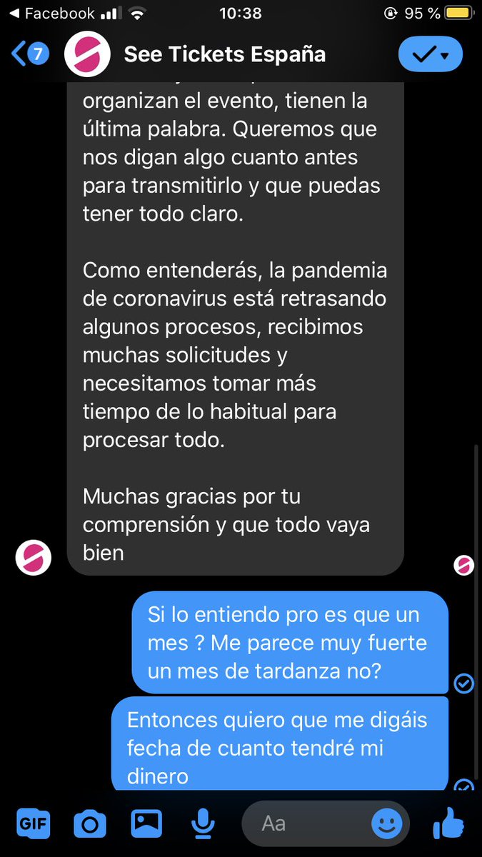 MiniGarhu's tweet photo. Así responde @SeeTicketsEsp, por lo menos responde, ya que @VinaRockOficial no para de decir que los que tienen que devolverlo son #seeticketspain ¡VERGONZOSO! #viñarock https://t.co/MjXVfCJEqR