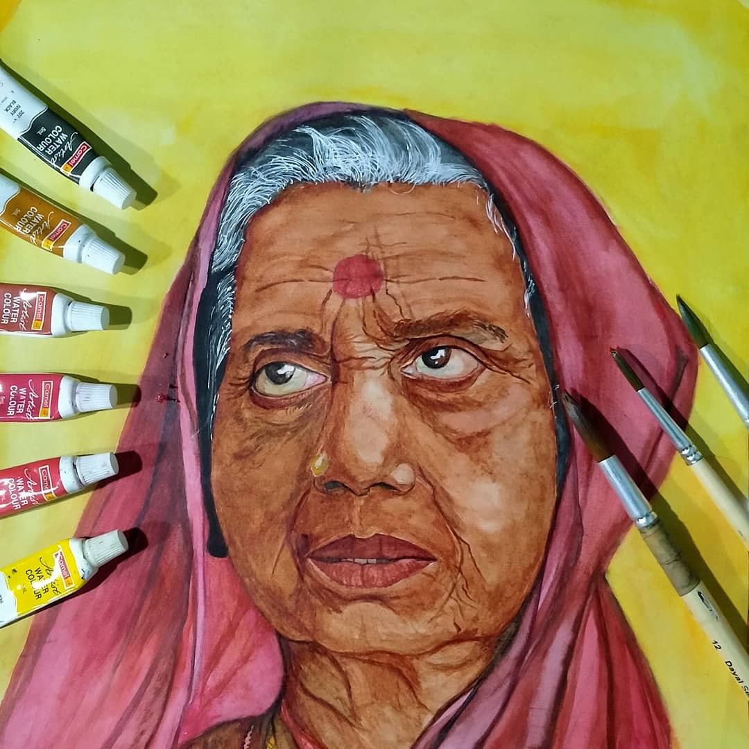 SKArts20's tweet photo. Watercolor portrait of a #olderwomen 
How is it guys?

#art #oldwomen #watercolour #watercolorart #Artist #ArtistOnTwitter #artwork #drawing #sketch #camlin #watercolorart #sketchers #sketching #colourful https://t.co/l8hHc0TvYy
