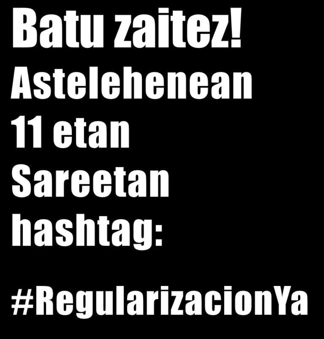 ehbfeminista's tweet photo. 🗯Kapitalismo patriarkal eta kolonialistaren kontra!

🗯Harresirik gabeko jendarte baten alde!

🗯Politika arrazisten aurka!

🗯Lurraldeen burujabetzaren alde!

🔊🔊Eskubide guztiak pertsona guztientzat!

#RegularizacionYa https://t.co/DuR3qyo3gh