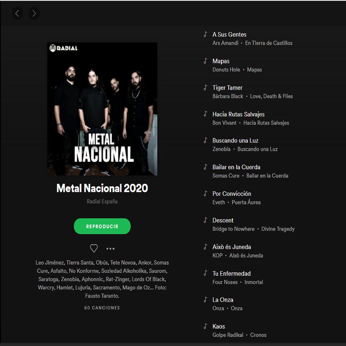 #QuedateEnCasa y escucha la lista de Spotify "Metal Nacional 2020" que ha creado Radial España  donde tenemos el placer de estar junto a otros artistazos y compañeros de <a href="/RockEstatalRec/">Rock Estatal Records</a> 

#nosotrosnosquedamosencasa #DivineTragedy
<a href="/Kivents1/">Kivents</a>