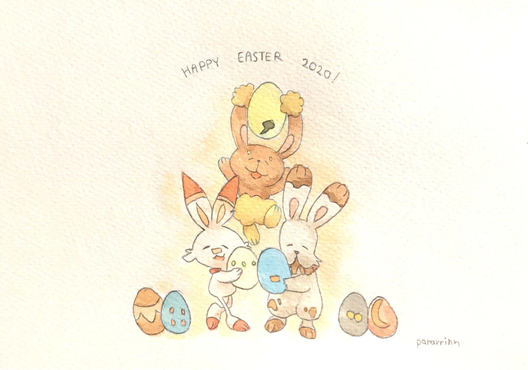 Pararrinn パラリン 昨日はイースターでしたっけ まぁいいや ハッピィイースター イラスト ポケモン ポケモンのイラスト 水彩画 ミニロル ヒバニー ホルビー ウサギチーム Happyeaster T Co 8rauirn4j7 Twitter