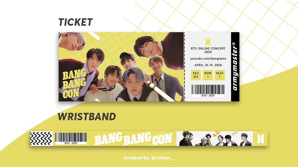 ARMYS! Complete your  #BANGBANGCON concert experience with these must-have concert items which includes ticket, wristband, vip pass, and photocards! Link below 