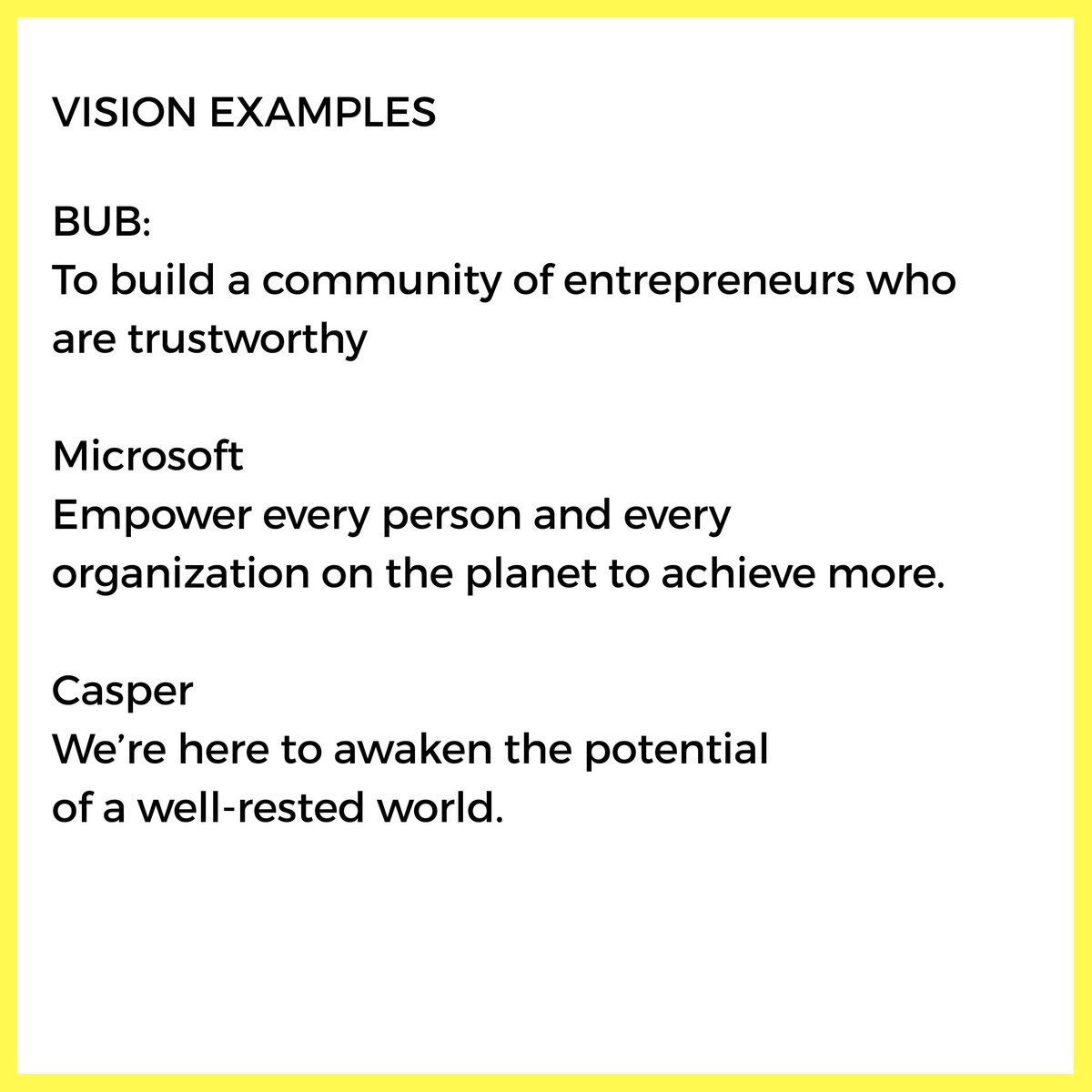 Check picture for examples of vision