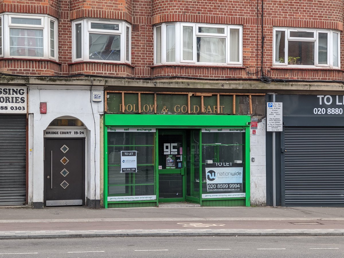 Challenge accepted.Let's play historical detectives. Because you just need to think a bit laterally with this stuff. This is the uncovered shop front in question. It's on Lea Bridge Road, Walthamstow. /1  https://twitter.com/rhodri/status/1249589070680002565