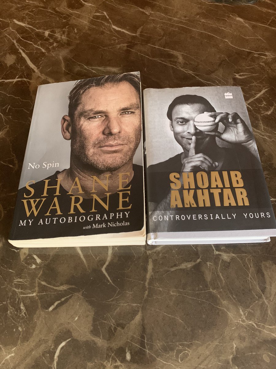 AnandGagandeep's tweet photo. #cricket #autobi - loved reading two books on @ShaneWarne and @shoaib100mph
Beautiful stories on how they came far each in different economic backgrounds and culture ,, great insights about both teams and all the tours tours they were part of !! https://t.co/ssinRfBn80