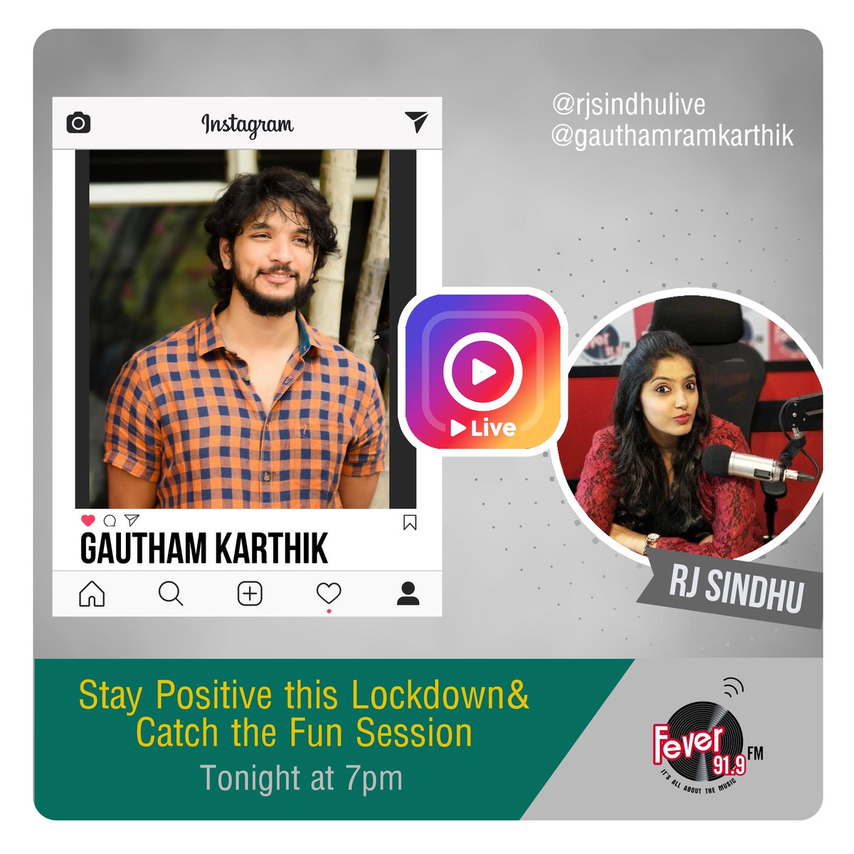 gautham_fans's tweet photo. Hi dear GK bloods , our loving #GauthamKarthik brother on Insta live with #RJSindu , Ask any questions to our @Gautham_Karthik Anna don't miss it...
@RJSindo .
#GauthamkarthikAnnaLive
#instalive https://t.co/OYDL9ywLKD
