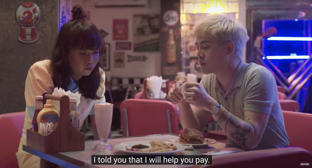 Started watching 3 Will Become Free last night, because  @Tawan_V, but Mae's easily became my fave narrative arc in the series. Here's her talking about delaying her dream of opening a resto, cos she's saving up for transition. She rejected a man's offer to help her do it.