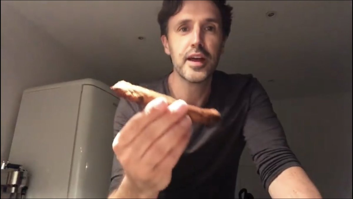 MadAboutXavier's tweet photo. He who baketh Banana Bread 🍌🍞 walketh through the land and all it’s stones will part or something old Scottish tale true in @michaelxavierUK #LieutenantKnox’s ‘scullery’ as he takes on the #Outlanderbakeoff #Outlander. Watch the full video on Michael’s @Facebook. https://t.co/BKoDj0qDHg