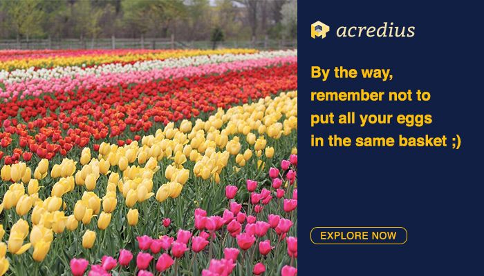 Acredius_AG's tweet image. By the way, don&apos;t put all your eggs in the same basket!  Acredius offers an asset class with a low correlation to #capital markets. Explore more 👉 buff.ly/2w0Oq1A 

#investing #startupschweiz #switzerland #monday #finance #zurich #WorkFromHome #financialExpress #economy