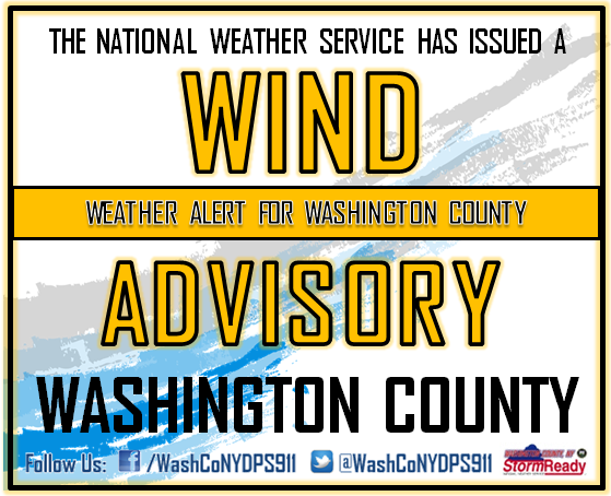 WashCoNYPubSafe's tweet photo. The @NWSAlbany says a busy weather day on tap for us:
- strong / damaging winds
- moderate / heavy rain
- chance of thunderstorms

and... A WIND ADVISORY will be in effect today from 6AM - 6PM.

#stormready #weatherready https://t.co/lehnySOTUd