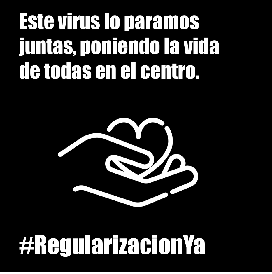 Davant el llenguatge bel·licista del Govern, les mesures insuficients per a atendre les persones migrants, confinant-les dins del confinament, i situant-les en una vulnerabilitat brutal, apostem per posar la vida en el centre #regularizaciónya 

regularizacionya.wordpress.com