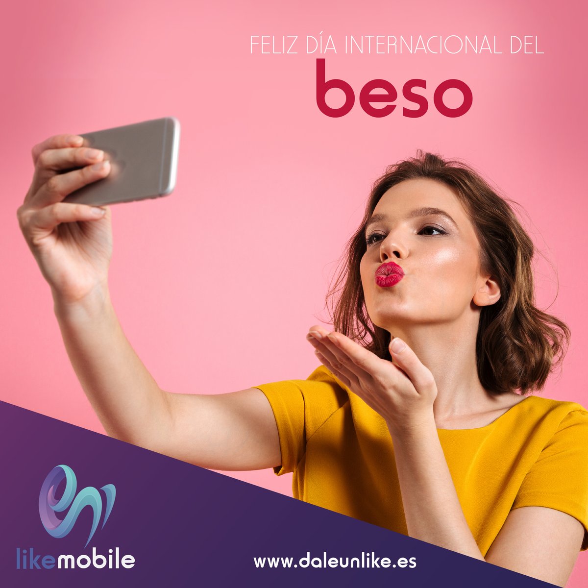 LikemobileEsp's tweet photo. Hoy es el #DíaInternacionalDelBeso. Que ninguna situación nos quite nunca la necesidad y las ganas de besarnos! 😘
💜#FelizSemanaATodos #DaleUnLike #tarifacincuenta  #tarifadiez #YoDisfrutoEnCasa #YoMeQuedoEnCasa #EsteVirusLoParamosUnidos #quedateencasa #frenalacurva #LikeMobile https://t.co/3agtEyi7ph