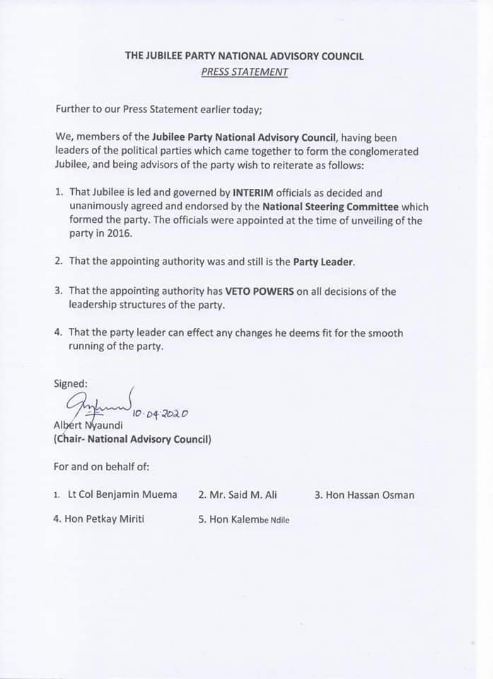 The "Deputy President" instead of supporting HE ,he been working to undermine this re-organisation of Parliamentary Committees and Government.