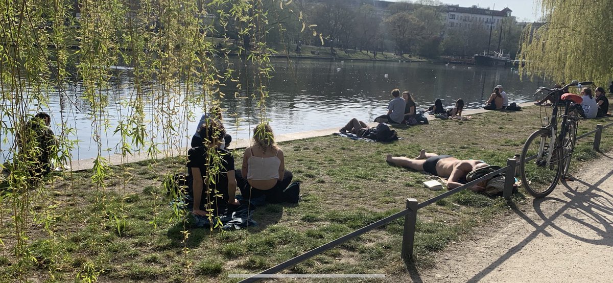 Long walk through Kreuzberg and along the Landwehr Canal. Compared to the scenes that started this thread, there’s a LOT more population. (Though the only thing that seemed inappropriately close was the U8 we took there... think we’ll avoid the underground for future walks)