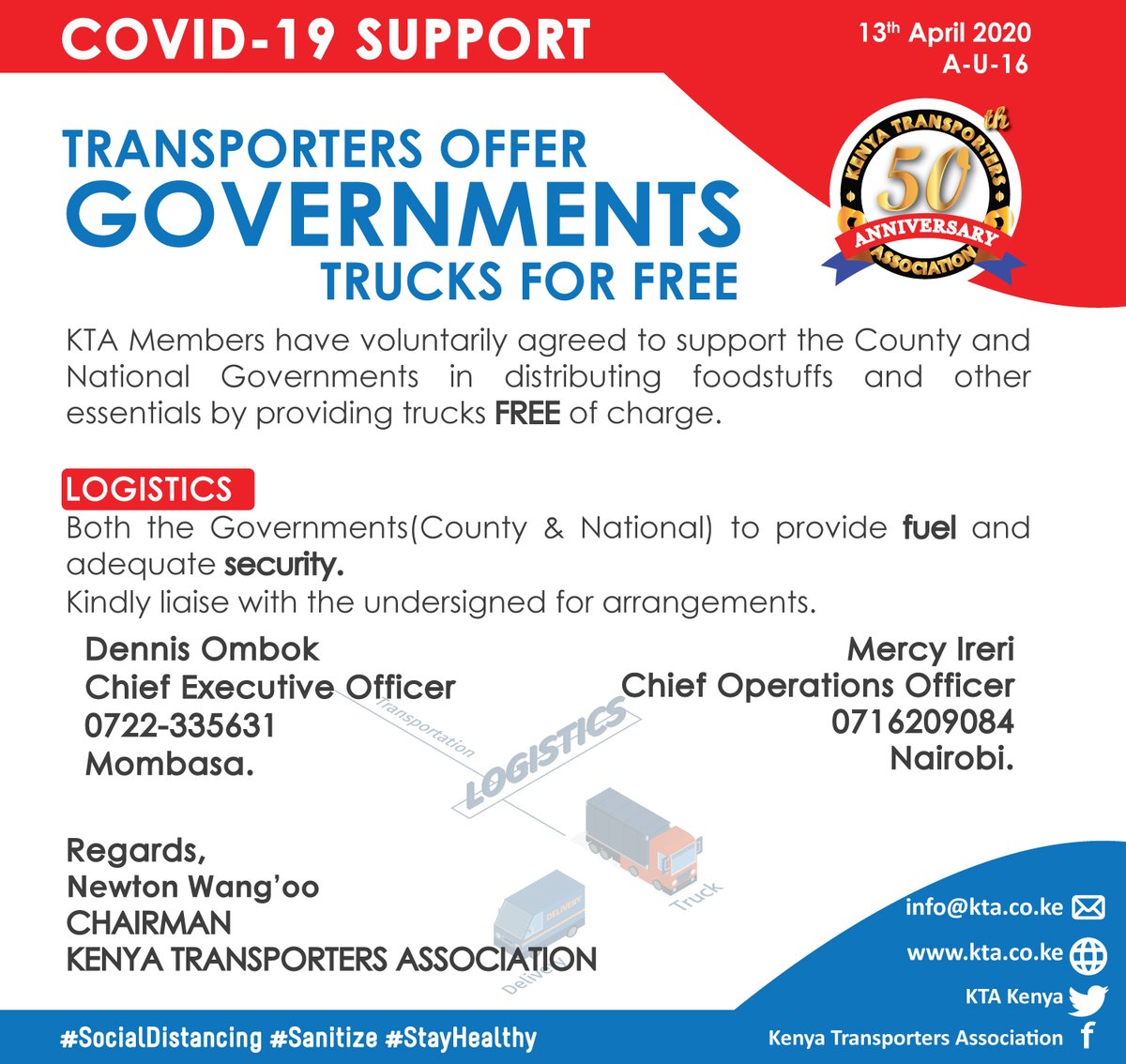 KTA_Kenya's tweet photo. Lets Support The needy and less fortunate.

#StayHome #Sanitize #Covid19KeSupport
#COVID19KE #EasterPromise

@NTVnewsroom @KTNNewsKE @K24Tv @TheStarKenya @TV47KE https://t.co/RocSLNjDS8