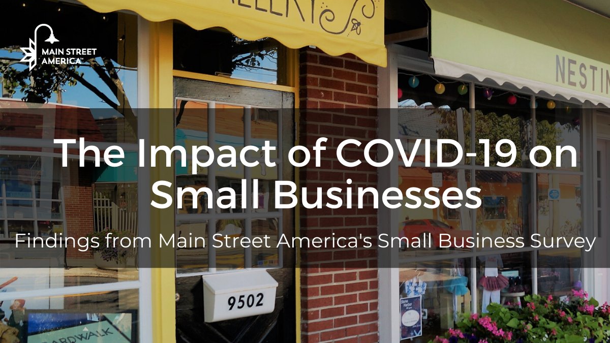 NatlMainStreet's tweet photo. The Impact of COVID-19 on Small Businesses survey gathered data from:

🏪 5,870+ small business owners
🗺️ across 48 states
📍 75% locally owned #smallbiz
👩 50% woman owned #smallbiz
👥 >90% #smallbiz with fewer than 20 employees

See the results: https://t.co/84FQ9WMdFd https://t.co/tfyQsBrJeB