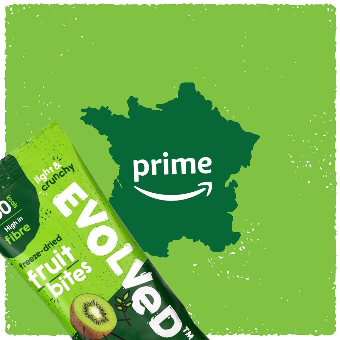 Bonjour! Evolved Snacks are now available in France Nationwide, on Amazon Prime 🇫🇷⚡️
.
#fruitevolved