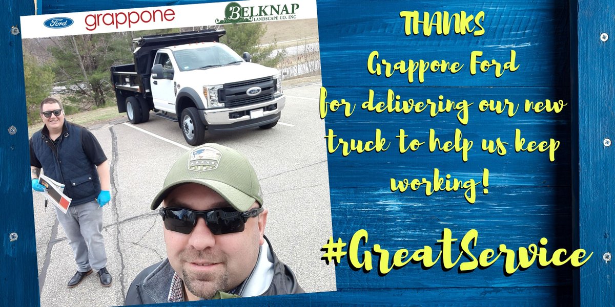 belknaptweet's tweet photo. Thank you to Grappone Auto for such great service. They delivered our new project work truck so that we can keep moving, and their safety process was excellent!
#grappone #greatservice #Ford #fordservice #forddealer https://t.co/7QxZBVGHNf