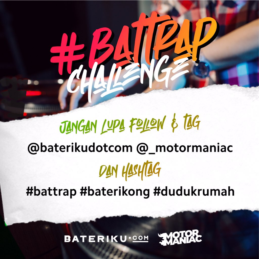 baterikudotcom's tweet photo. #Battrap Challenge dah tiba!!! Kepada anda yang nak tonjolkan bakat menulis dan rapping, jom join #Battrap Challenge by https://t.co/tbAqPYk1uW &amp; Motor Maniac. Hadiah RM 1K menanti dan juga peluang untuk perform live dengan Malaysia's rapper, @FariqFrequensi 
#stayathome #rap https://t.co/Cwpex1Cu8F