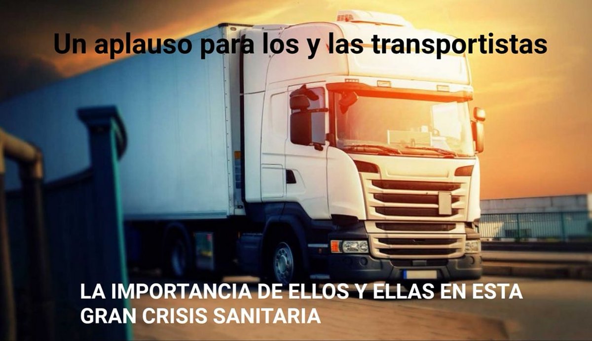 PodemosBenal's tweet photo. Hoy nuestro aplauso va dirigido a todos y todas los transportistas, agradecer desde aquí, la inmensa labor que realizan. Aprovechando que es el día Internacional del beso, enviamos un beso especial para todas las personas.

#QuédateEnCasa https://t.co/w3s1mGwHex
