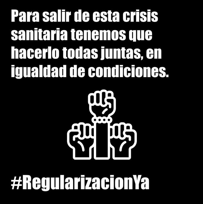 NosotrasGranada's tweet photo. Para salir todas de esta crisis sanitaria tenemos que luchar juntas, en igualdad de condiciones. No podemos seguir en este limbo vital y administrativo en el que nos sumerge el racismo institucional. #RegularizacionYa  @joseluisescriva @IreneMontero https://t.co/QBacugtkhB