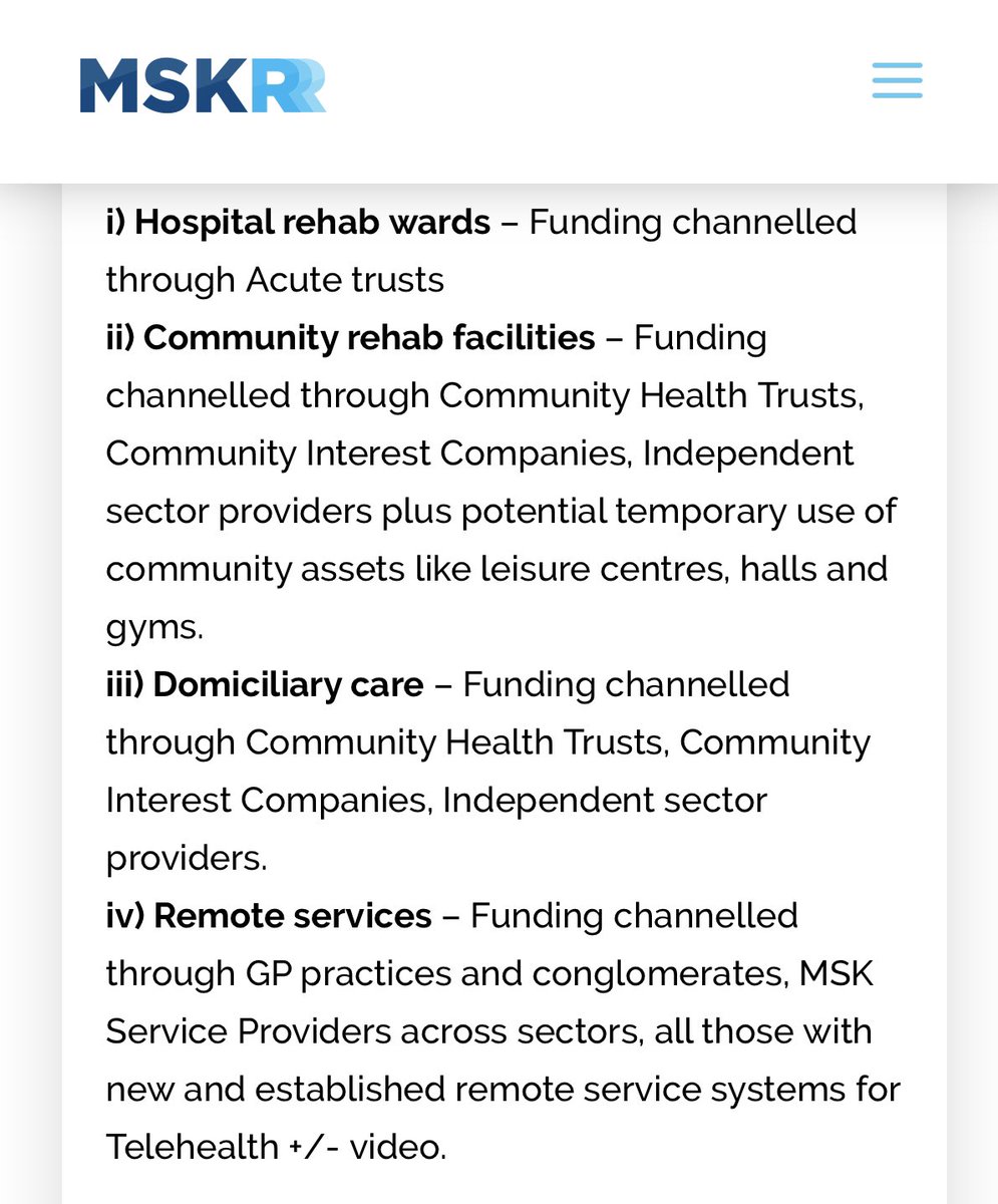 Funding & employment model could follow the Nightingale hospitals (centrally funded infrastructure, NHS Profs employing)But I think a better model would be to bolster existing service provisions through local CCG channels to manage infrastructure & employ the new workforce. 5/