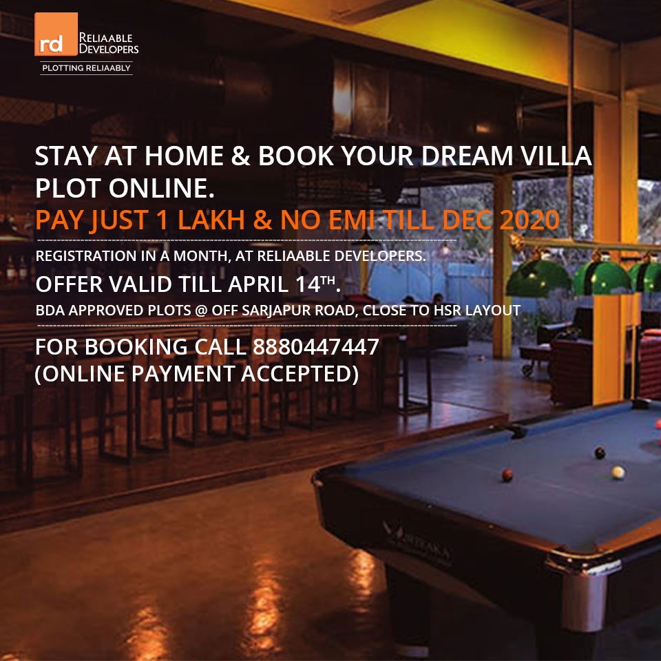 ReliaableD's tweet photo. Own a BDA approved plot with just one lakh payment and start paying EMI from January 2021 onwards!
1. One lakh down payment and no EMI till December 2020.
2. Registration will be done in a month's time.
3. Loan subject to eligibility.
4. Offer valid till April 14th 2020. https://t.co/195mV1KkHf