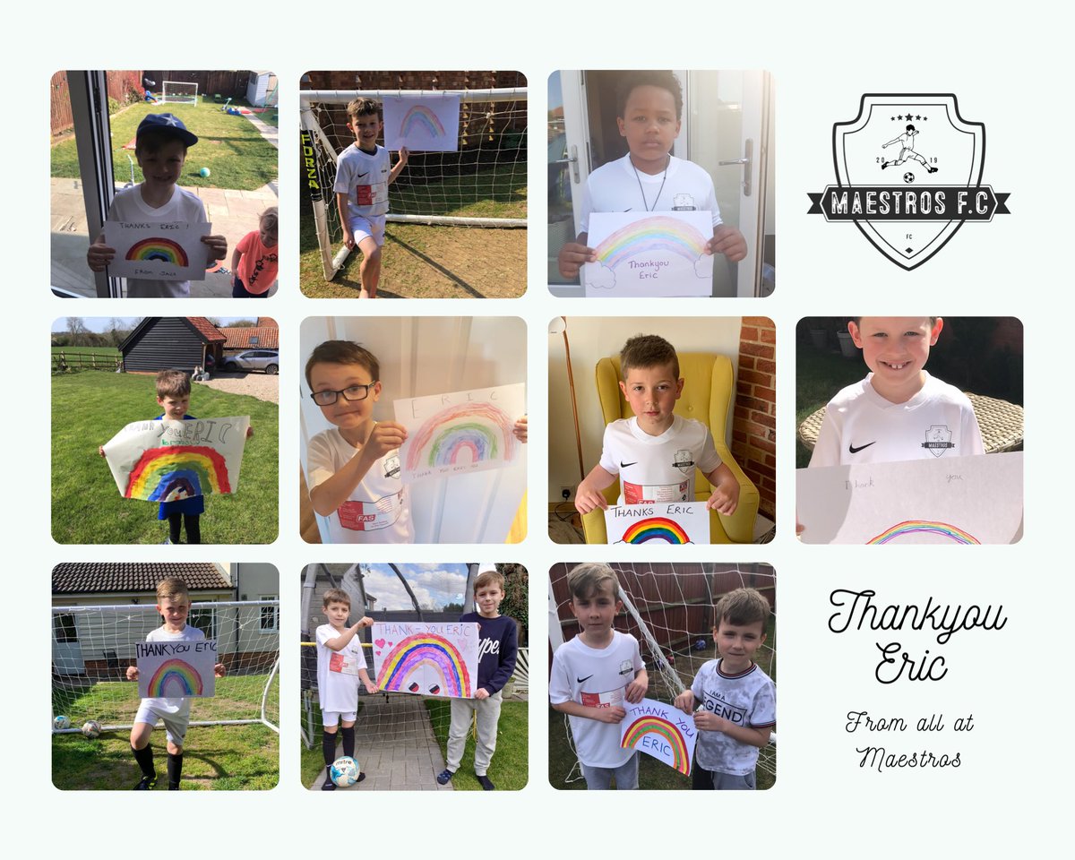 Thank you Eric! The players came together, each created a picture in honour of Eric. Eric gave the boys a place to play their football up at <a href="/StonhamA/">Stonham Aspal CEVA Primary School</a> he maintained the ground they trained on, marked it out and allowed us to use the goals. #ThankyouEric