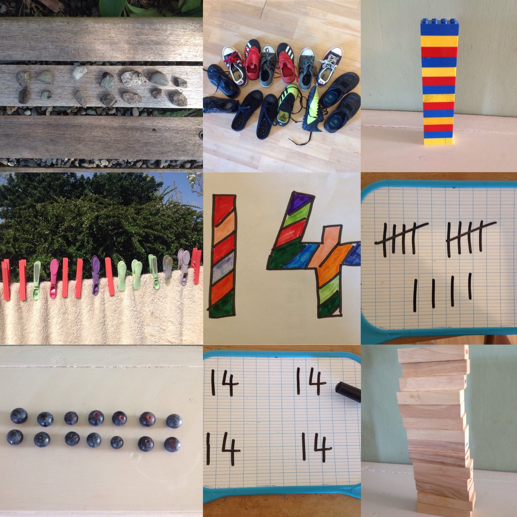 MrsClayMB's tweet photo. Mega Maths Monday number of the week is 14! Can't wait to see how you explore this number! @MertonBankP @NWmathshub3 #eyfs #backyardmaths #funwithnumber https://t.co/ZazFzqoYrJ