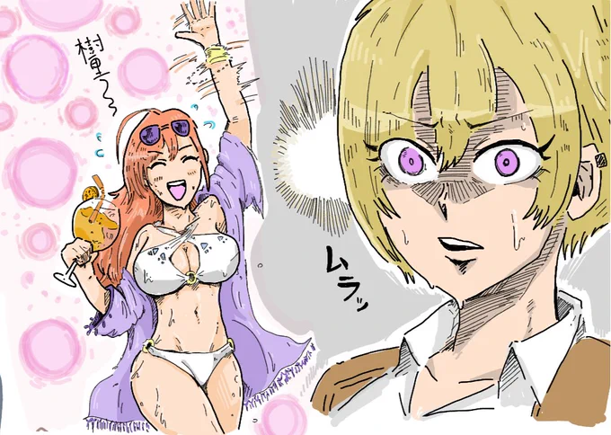 シャニマスやってないですけど僕の考えたじゅりなつを描きました 
