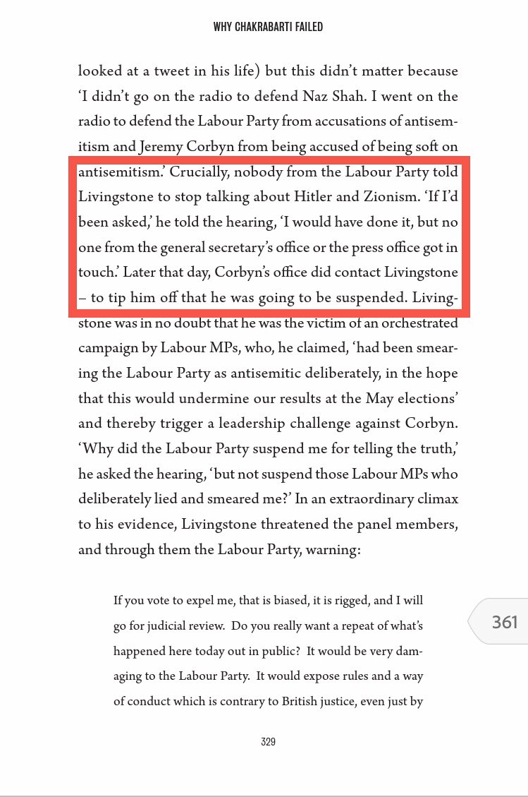 The account of Ken Livingstone's first suspension doesn't really fit with Livingstone's own claim that he was in almost daily contact with Corbyn's office to coordinate his media appearances /11