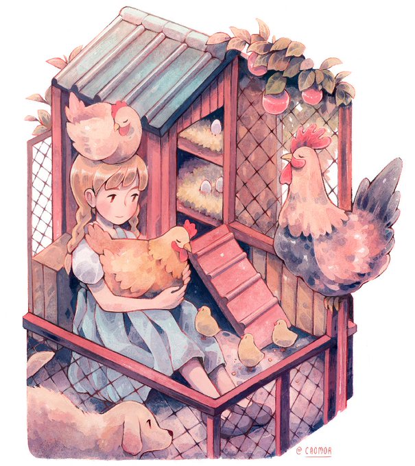 「鶏 何かを持っている」のTwitter画像/イラスト(古い順)